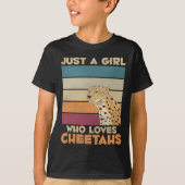 Meisje houdt van Cheetahs Wilde Kattenliefhebber T-shirt (Voorkant)