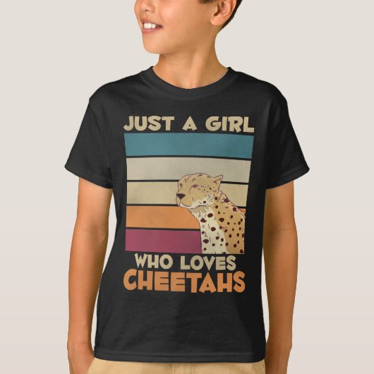 Meisje houdt van Cheetahs Wilde Kattenliefhebber T-shirt (Voorkant)