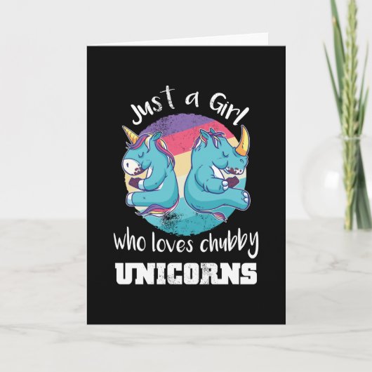 Meisje houdt van Chubby Unicorns Rhino Kaart (Voorkant)