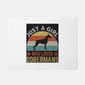 Meisje houdt van Dobermans deurmat (Voorkant)