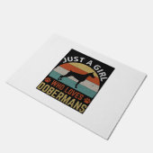 Meisje houdt van Dobermans deurmat (Schuin)