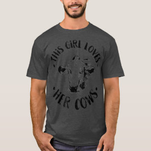 Meisje houdt van haar Koeien Weer Dairy Boerderij T-shirt