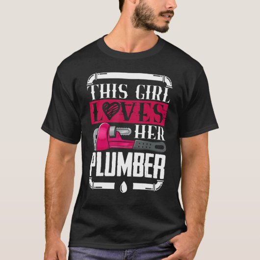 Meisje houdt van haar plas I piperfitter Plumb T-shirt (Voorkant)