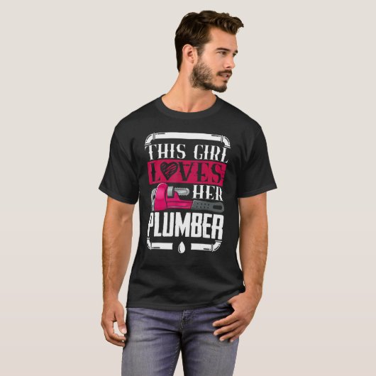 Meisje houdt van haar plas I piperfitter Plumb T-shirt (Voorkant volledig)