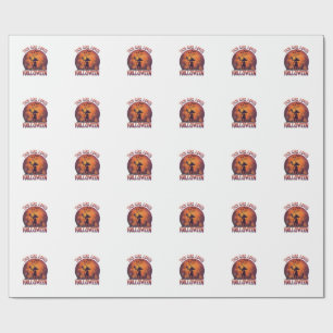 Meisje houdt van Halloween Heks Pompoenen Vleermui Cadeaupapier
