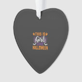 Meisje houdt van Halloween-spookontwerp_1 Ornament (voorkant)