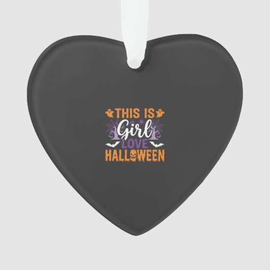 Meisje houdt van Halloween-spookontwerp_1 Ornament (voorkant)