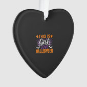 Meisje houdt van Halloween-spookontwerp_1 Ornament (voorkant)