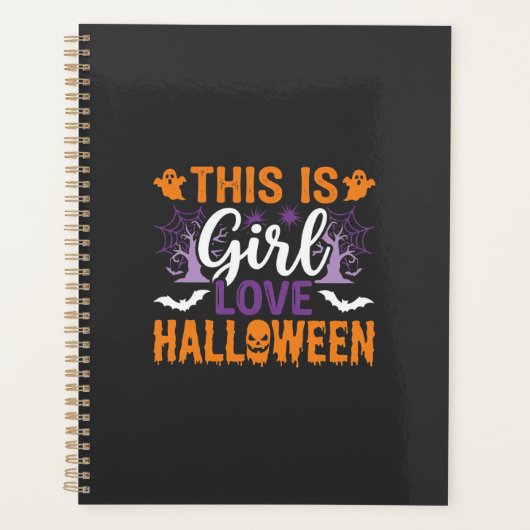 Meisje houdt van Halloween-spookontwerp_1 Planner (Voorkant)