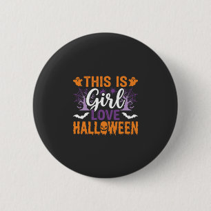 Meisje houdt van Halloween-spookontwerp_1 Ronde Button 5,7 Cm
