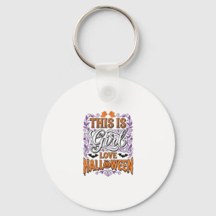 Meisje houdt van Halloween Vintage Schattige Griez Sleutelhanger