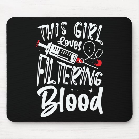 Meisje houdt van het filtreren van bloed nierdialy muismat (Voorkant)