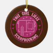 Meisje houdt van het scrapbooken van Hobby Crafter Keramisch Ornament (Voorkant)