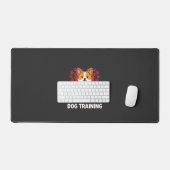 Meisje houdt van honden training Corgi Bureaumat (Keyboard & Muis)