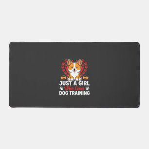 Meisje houdt van honden training Corgi Bureaumat