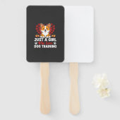 Meisje houdt van honden training Corgi Handwaaier (Voorkant en achterkant)