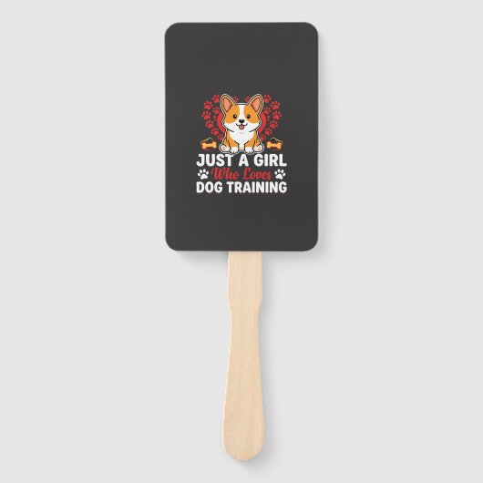 Meisje houdt van honden training Corgi Handwaaier (Voorkant)