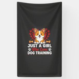 Meisje houdt van honden training Corgi Spandoek