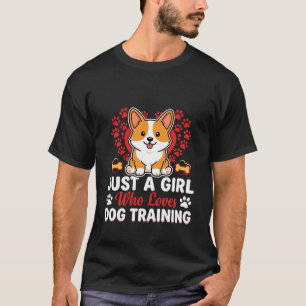 Meisje houdt van honden training Corgi T-shirt