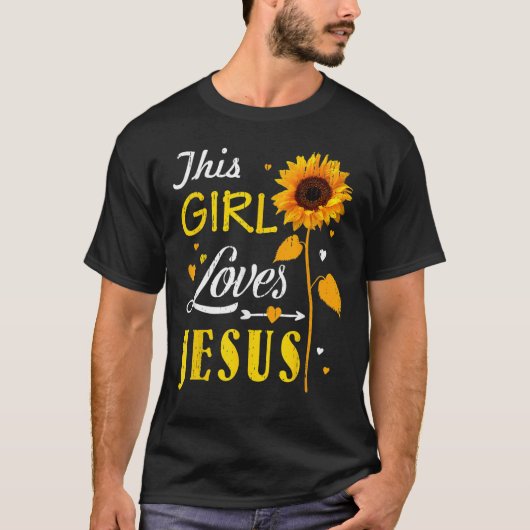 Meisje houdt van Jesus Cute Christelijke vrouwen F T-shirt (Voorkant)