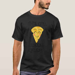 Meisje houdt van kaas die organische voedselkaas e t-shirt