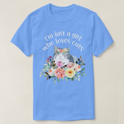 Meisje houdt van katten t-shirt (Design voorkant)