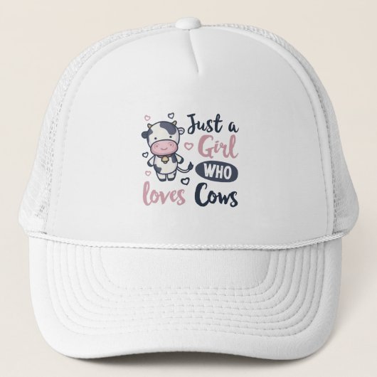 Meisje houdt van Koeien Cute Farming Gift Trucker Pet (Voorkant)