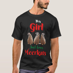 Meisje houdt van mercats cadeau grafisch ontwerp p t-shirt