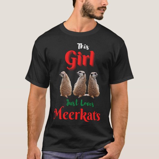 Meisje houdt van mercats cadeau grafisch ontwerp p t-shirt (Voorkant)