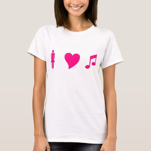 meisje houdt van muziek. t-shirt (Voorkant)