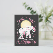 Meisje houdt van Olifanten Safari Liefhebber Mooie Briefkaart (Staand voorkant)