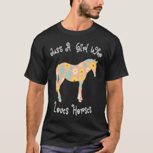 Meisje Houdt Van Paarden Silhouet Stippenprint T-shirt