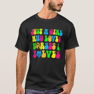 Meisje houdt van paarden wolven wilde equestrian r t-shirt