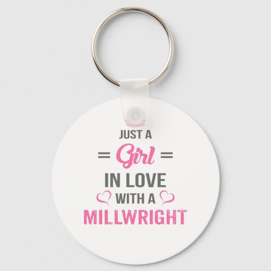 Meisje houdt van scherm Millwright Sleutelhanger (Voorkant)