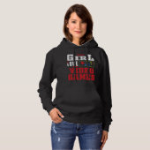 Meisje houdt van videogames hoodie (Voorkant volledig)