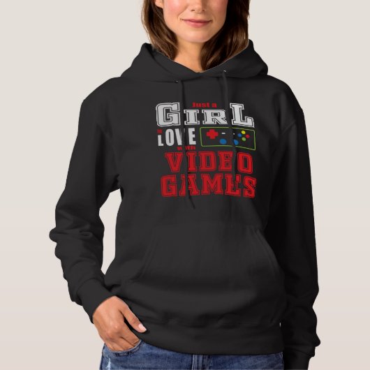 Meisje houdt van videogames hoodie (Voorkant)
