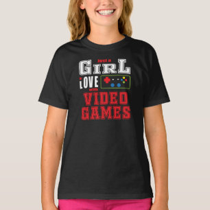 Meisje houdt van videogames t-shirt