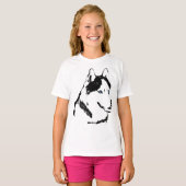 Meisje Husky T-Shirt Sled Dog Kind Husky Shirt (Voorkant volledig)
