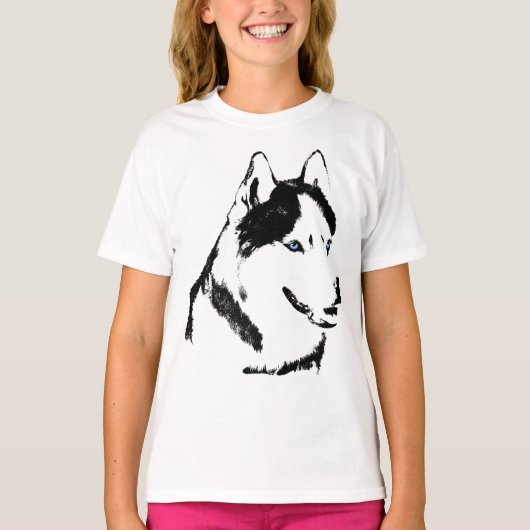 Meisje Husky T-Shirt Sled Dog Kind Husky Shirt (Voorkant)