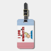 Meisje I Love Gymnastics Bagagelabel (Voorkant verticaal)