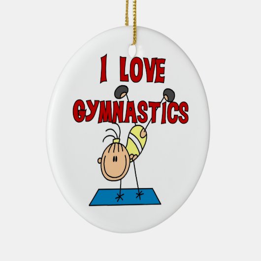 Meisje I Love Gymnastics Keramisch Ornament (Rechts)