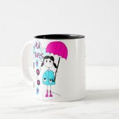 Meisje I Love Mud Puddles Tweekleurige Koffiemok (Voorkant links)