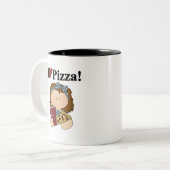 Meisje I Love Pizza Tshirts and Gifts Tweekleurige Koffiemok (Voorkant links)