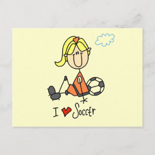 Meisje I Love Soccer T-shirts and Gifts Briefkaart