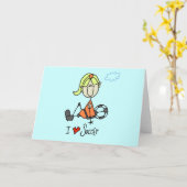 Meisje I Love Soccer T-shirts and Gifts Kaart (Gele Bloem)