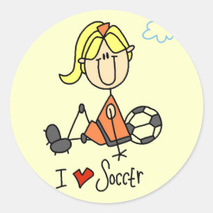 Meisje I Love Soccer T-shirts and Gifts Ronde Sticker