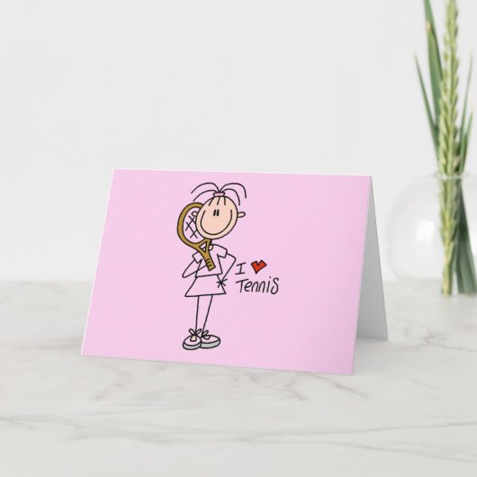 Meisje I Love Tennis Tshirts and Gifts Kaart (Voorkant)