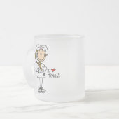 Meisje I Love Tennis Tshirts and Gifts Matglas Koffiemok (Voorkant links)