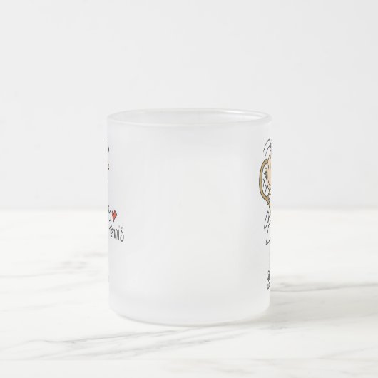 Meisje I Love Tennis Tshirts and Gifts Matglas Koffiemok (Center)