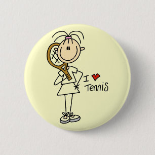 Meisje I Love Tennis Tshirts and Gifts Ronde Button 5,7 Cm